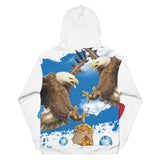 Luxury Fighting Eagles Red/Blue Mashup Unisex Hoodie