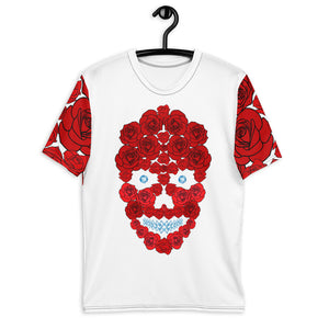Luxury Red Rose Skull Men's T-shirt