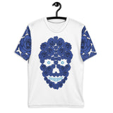 Luxury Blue Rose Skull Men's T-shirt