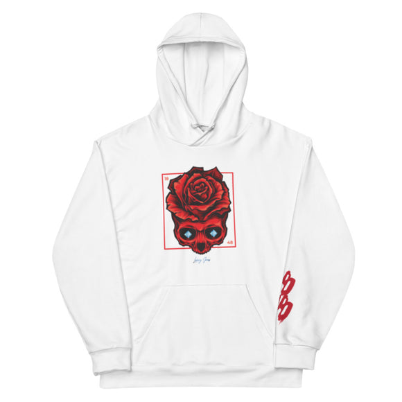 Luxury Red Rose Skull V2 Unisex Hoodie
