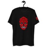 Red Rose Skull Short Sleeve T-shirt (Dark Colors)