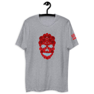 Red Rose Skull Short Sleeve T-shirt (White)