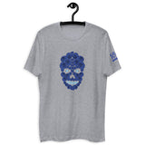 Blue Rose Skull Short Sleeve T-shirt (White)