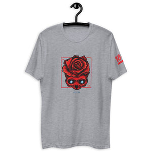 Red Rose Skull V2 Short Sleeve T-shirt (White)