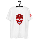 Red Rose Skull Short Sleeve T-shirt (White)