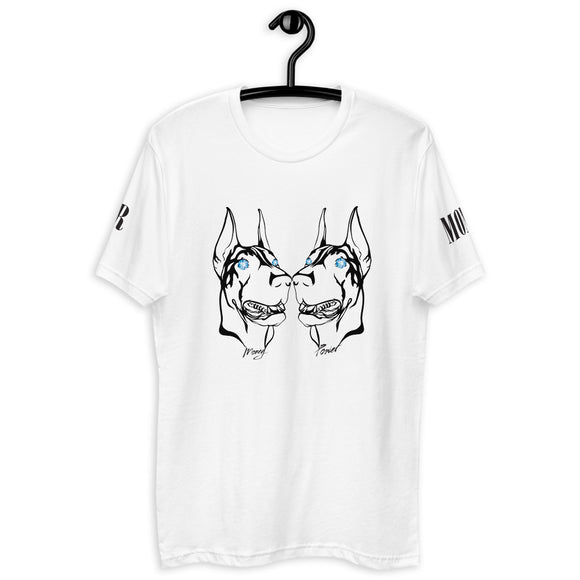 Double Doberman V3 Short Sleeve T-shirt (White)